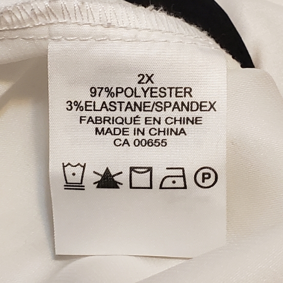 Penningtons Shiny White Button Down Top with Black Edging - Picture 12 of 16
